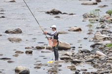 関川村 荒川で鮎釣り