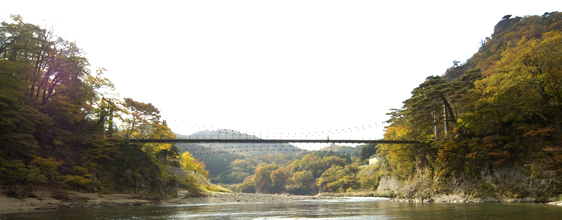 関川村　鷹の巣温泉　吊り橋