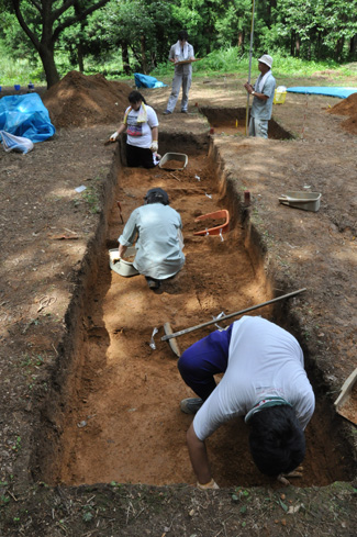 帝京大学史学科の皆さんによる荒川台遺跡発掘調査